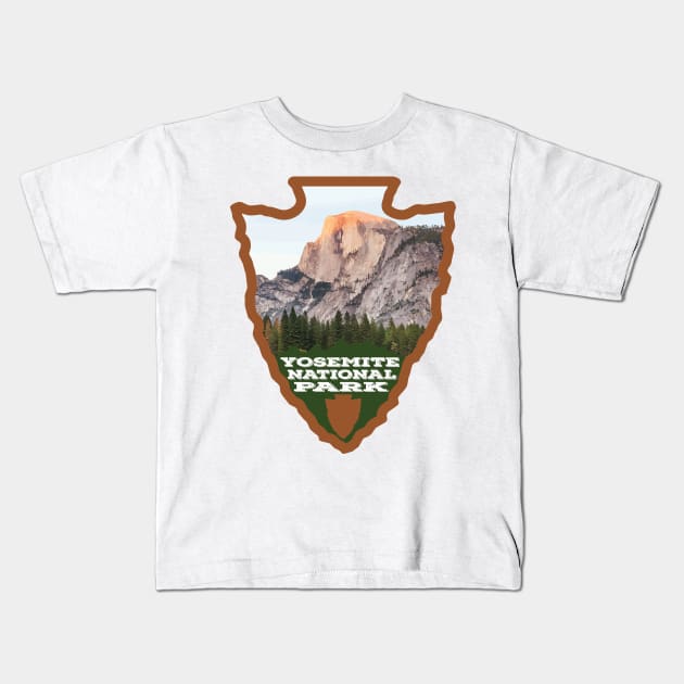 Yosemite National Park arrowhead Kids T-Shirt by nylebuss
